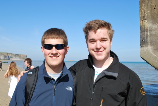 Brian and Alexander at Normandy Beach