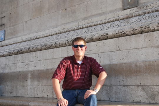 Brian at L'Arc de Triomphe